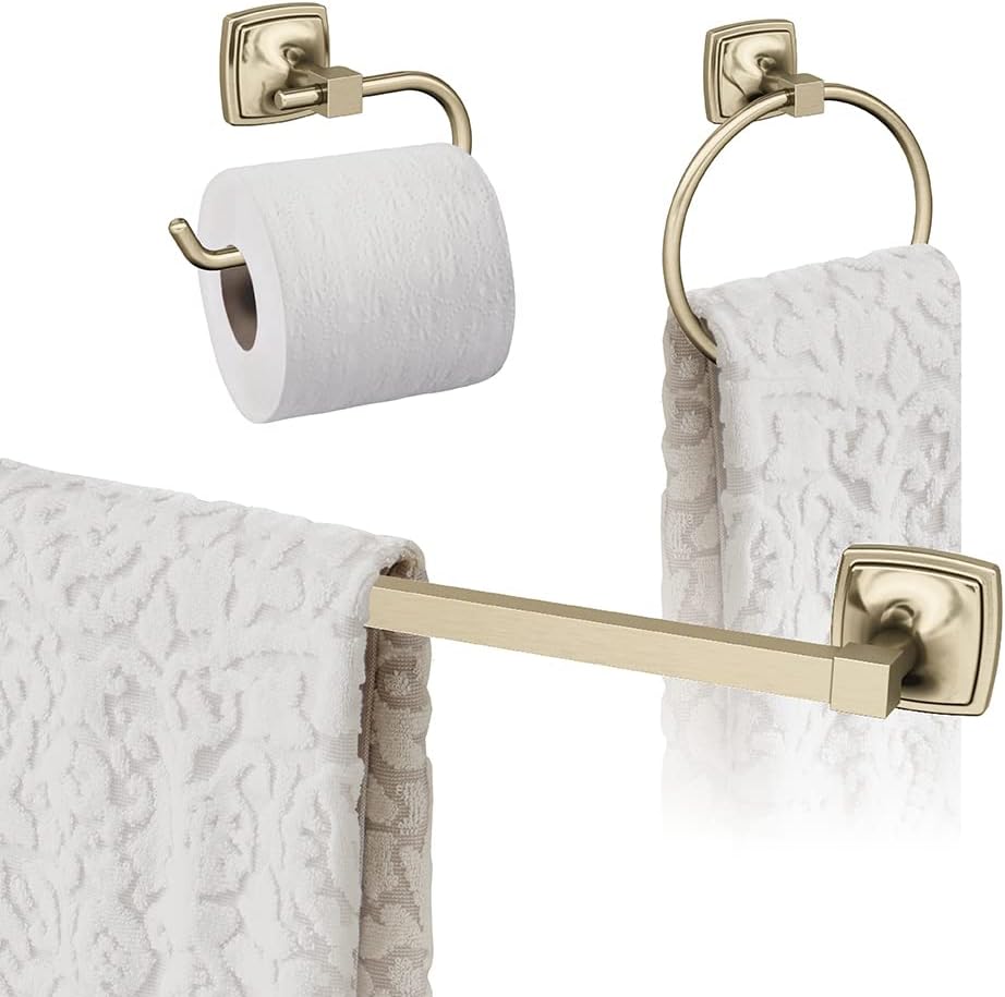 Amerock Stature Golden Champagne Towel Bar 24 inch Set