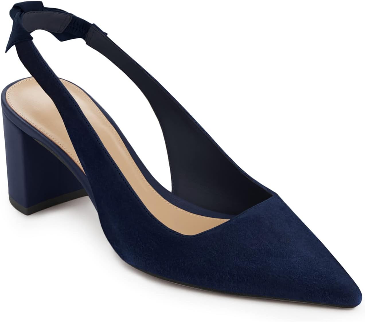 Juliet Holy Womens Pumps with Chunky Block Heels and Bowknot