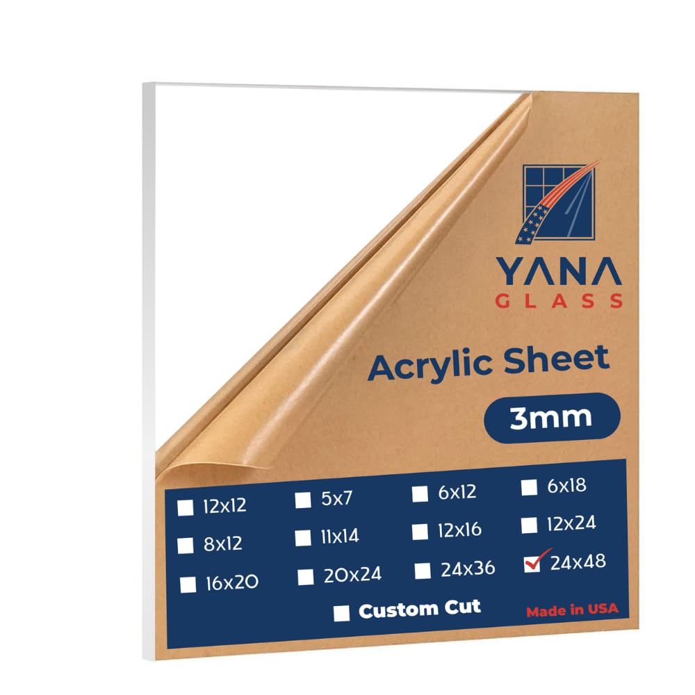 Plexiglass Sheets 1/8 Thick 3mm Clear Acrylic for DIY Projects