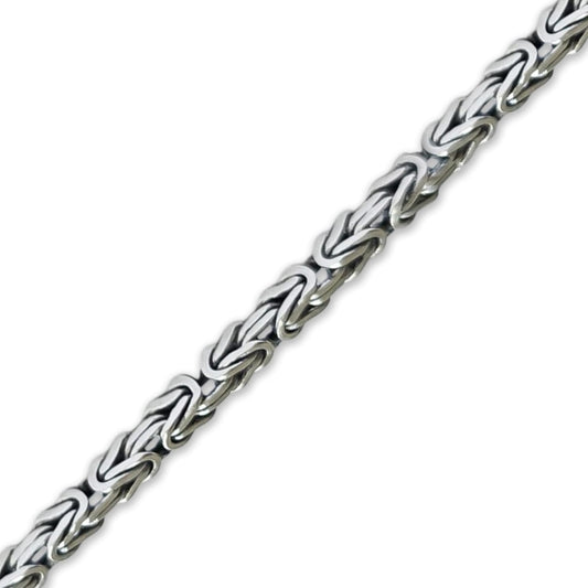 925 Sterling Silver Byzantine Chain Necklace by Mia Silver
