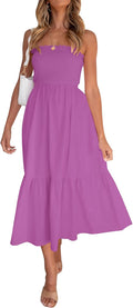 ZESICA Strapless Summer Maxi Dress - Flattering Beachwear