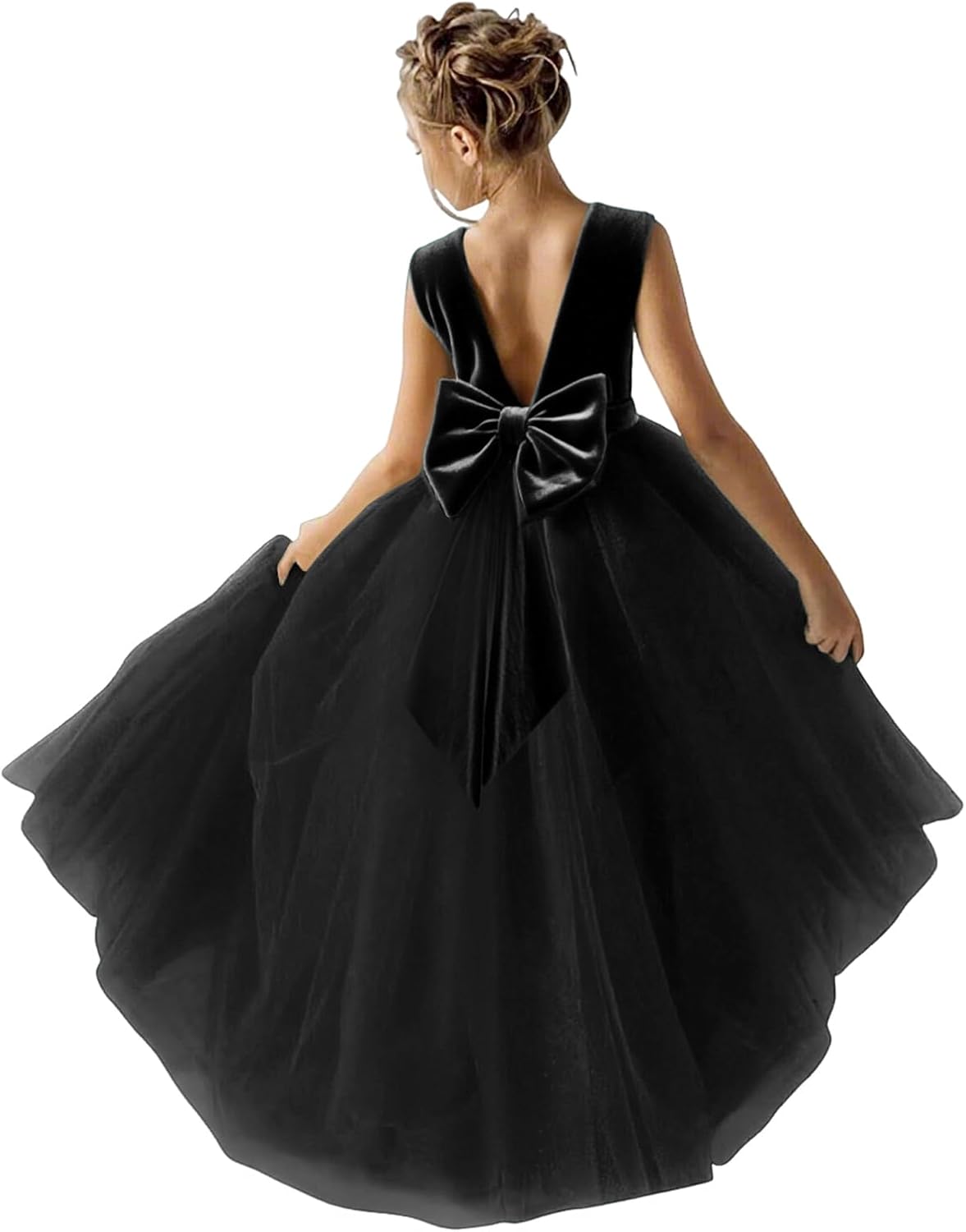 Elegant Flower Girls Dress for Wedding with Bow-Knot Design