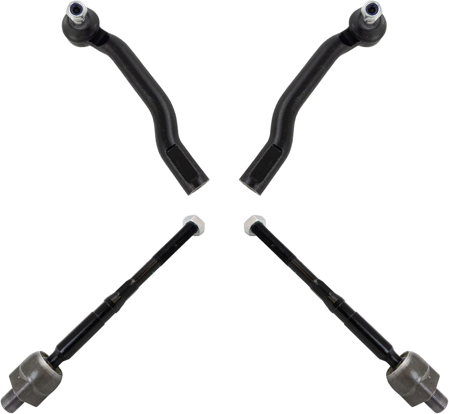 TRQ Front Inner and Outer Tie Rod Set for Nissan Juke and LEAF