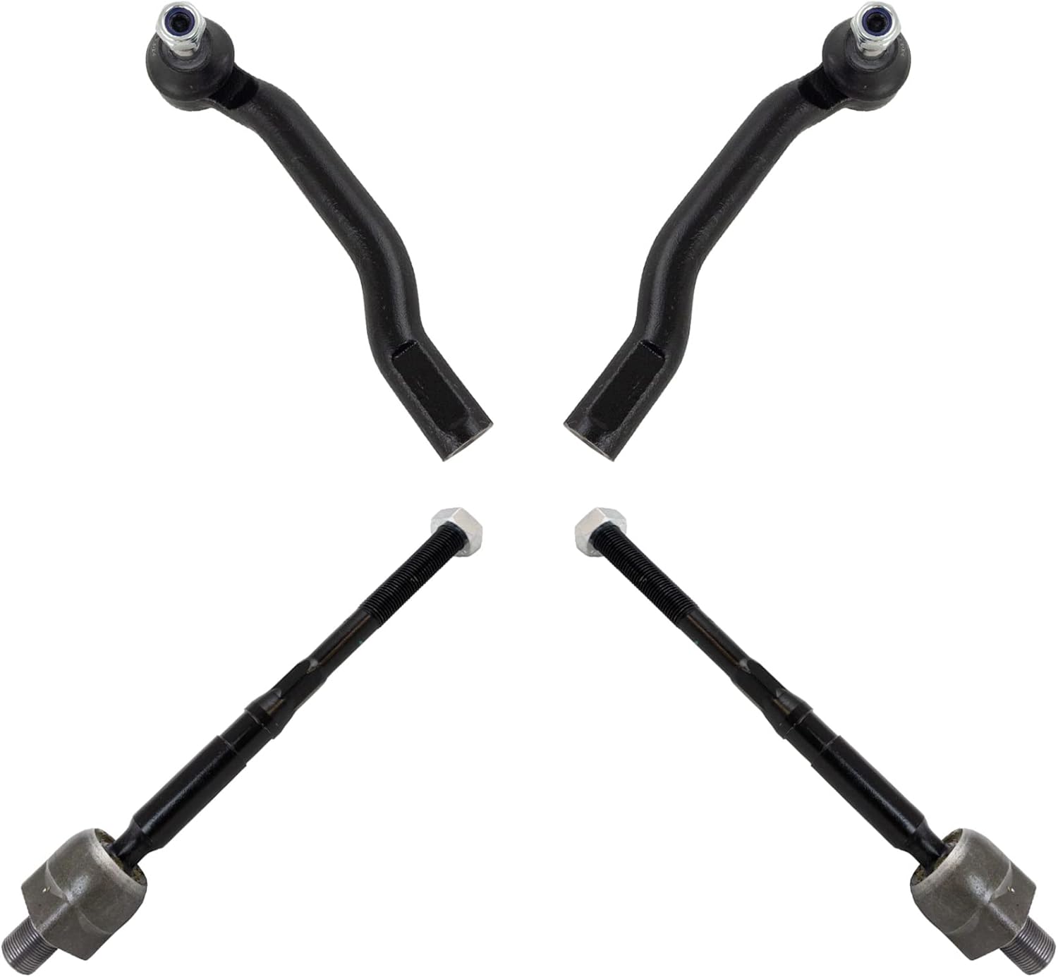 TRQ Front Inner and Outer Tie Rod Set for Nissan Juke and LEAF