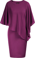 Women's Sleeveless Cape Dress by Hanna Nikole with Elegant Chiffon