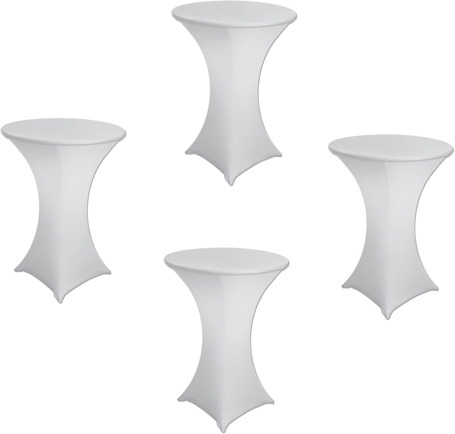 Highboy Cocktail Table Covers, White, Set of 4 - Banquet Tables Pro