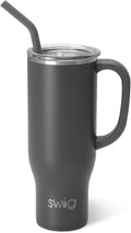 30oz Mega Mug Insulated Tumbler Grey - Handled Travel Cup