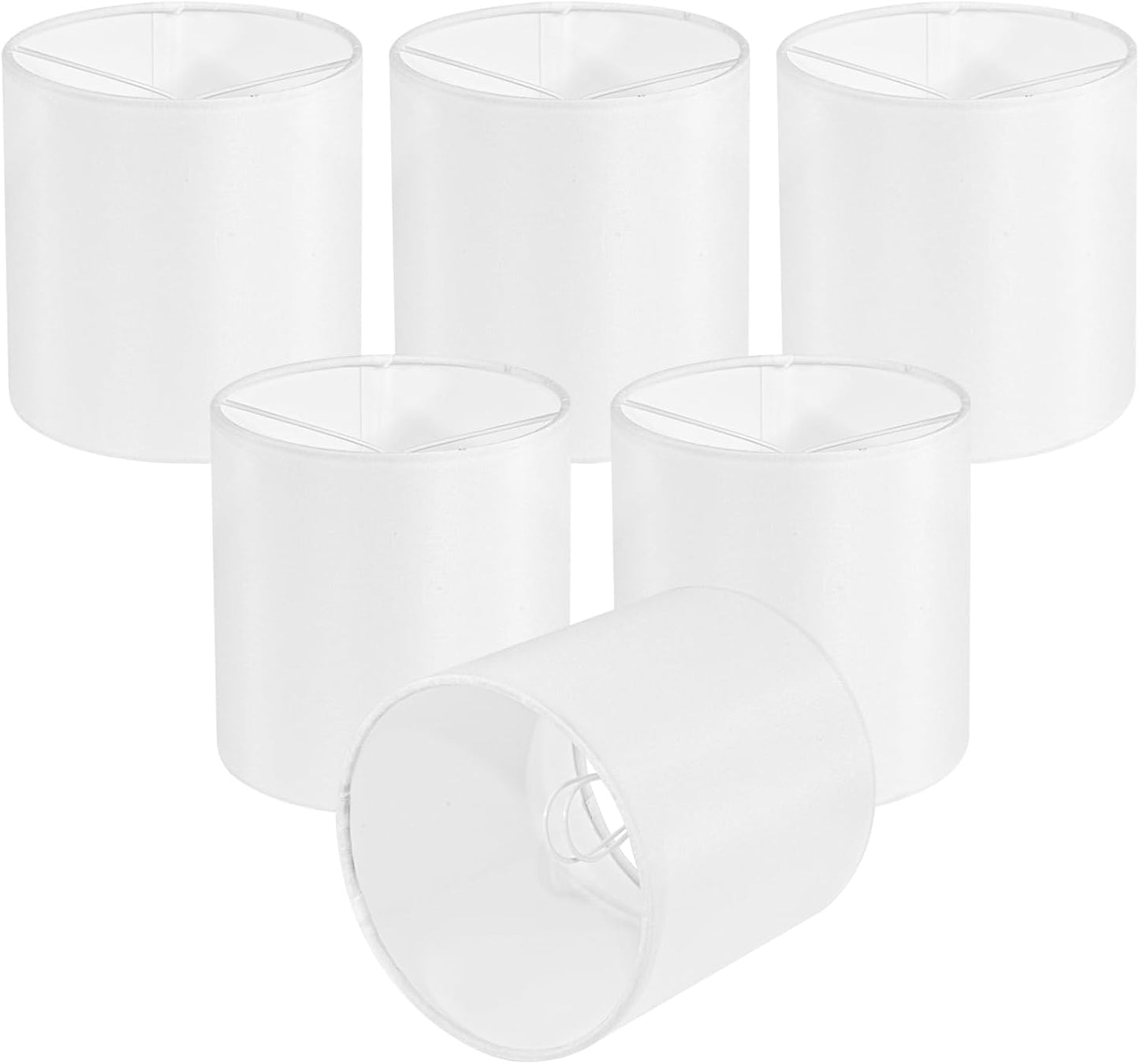 Chandelier Lamp Shades for Candelabra Bulbs - 6 Pcs White