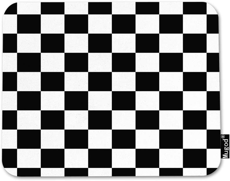 Non-Slip Geometric Mouse Pad - Black & White Design 9.5x7.9