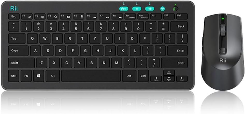 Ultra-Slim Wireless Keyboard & Mouse Combo for Business Office by Rii