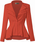 Women's Casual Work Double Lapel Peplum Blazer - Comfortable Fit fresh