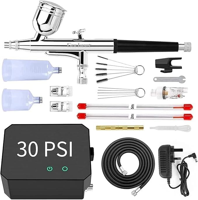 Gocheer 40 PSI Airbrush Kit - Precision 0.2mm Non-Clogging