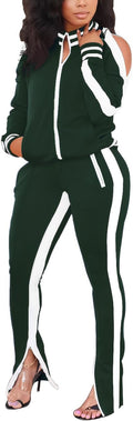 Women Casual 2 Piece Outfit Long Pant Set Sweatsuits Tracksuits Made
