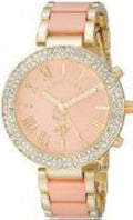 U.S. Polo Assn. Women's Gold-Tone and Pink Bracelet Watch - Timeless