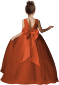 Flower Girls Dress for Wedding Satin Tulle Pageant Formal Communion is