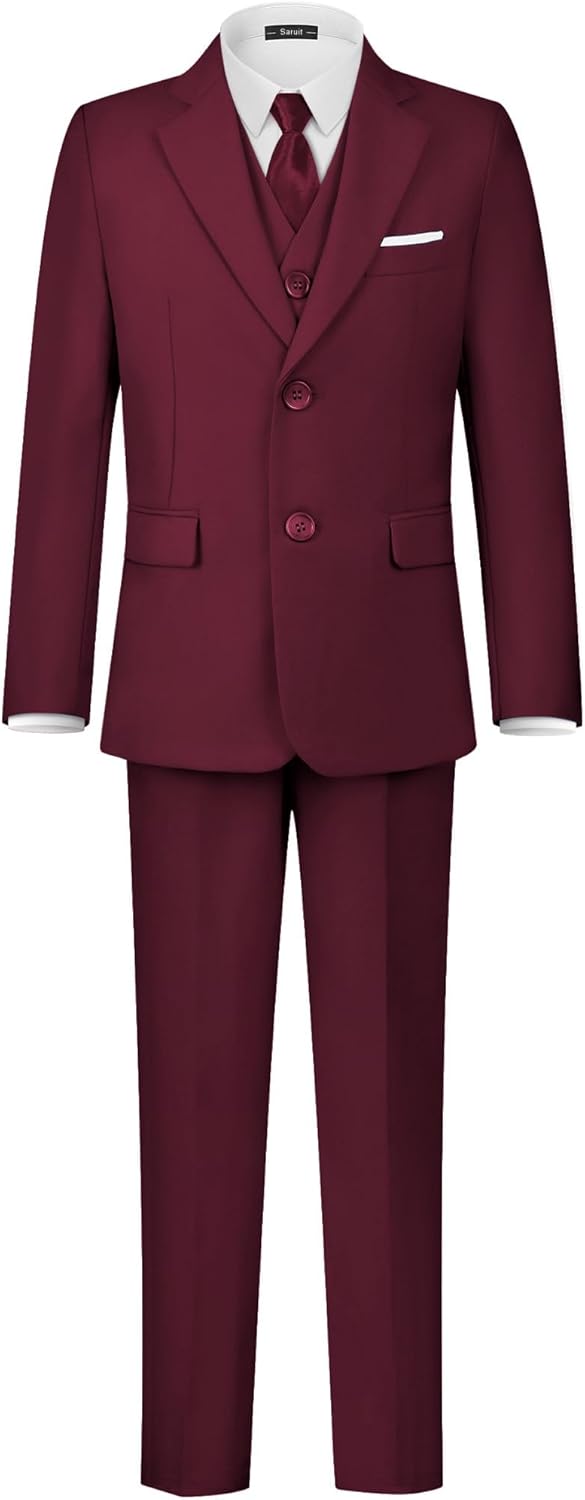 Boys' Formal Suits Set Dresswear Tuxedo Suit Adjustable Waist