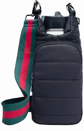 WanderFull Crossbody HydroBag: Stylish Quilted Water Bottle Carrier