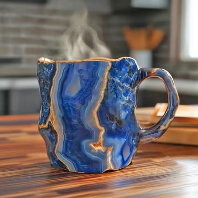 Crystal Clear Blue Coffee Mug - Sparkling Resin Magic