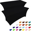 6FT Stretch Black Table Covers - Party Essential!