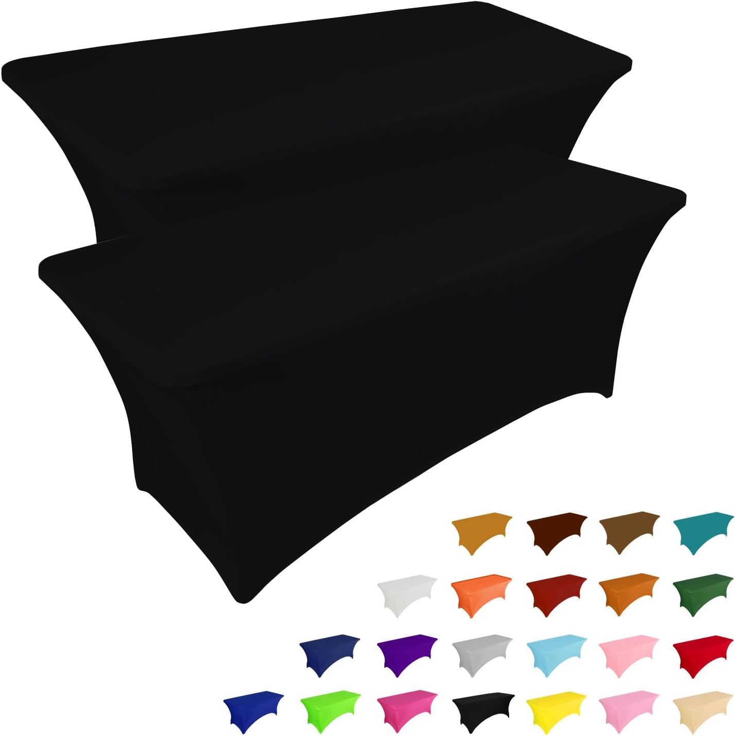 6FT Stretch Black Table Covers - Party Essential!