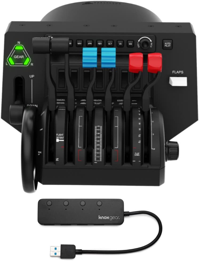 Honeycomb Bravo Throttle Quadrant Bundle with USB Hub for Simulators