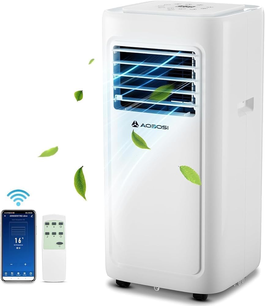 AAOBOSI 10000 BTU Portable AC - WiFi Control, 4-in-1 Cooler