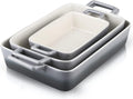 Bakeware Set Ceramic Baking Dish 3-Piece - Stylish Gradient Gray