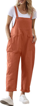 YESNO Women Long Casual Loose Bib Pants Overalls (Style XFMK)