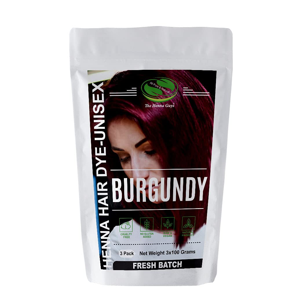 Burgundy Henna Hair & Beard Color - Natural Plant-Based Dye
