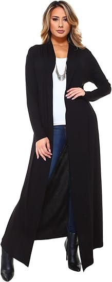 Isaac Liev Women's Maxi Cardigan for Casual Long Flowy Style