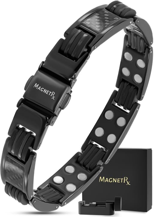 MagnetRX Magnetic Bracelets for Men with Carbon Fiber Inlay