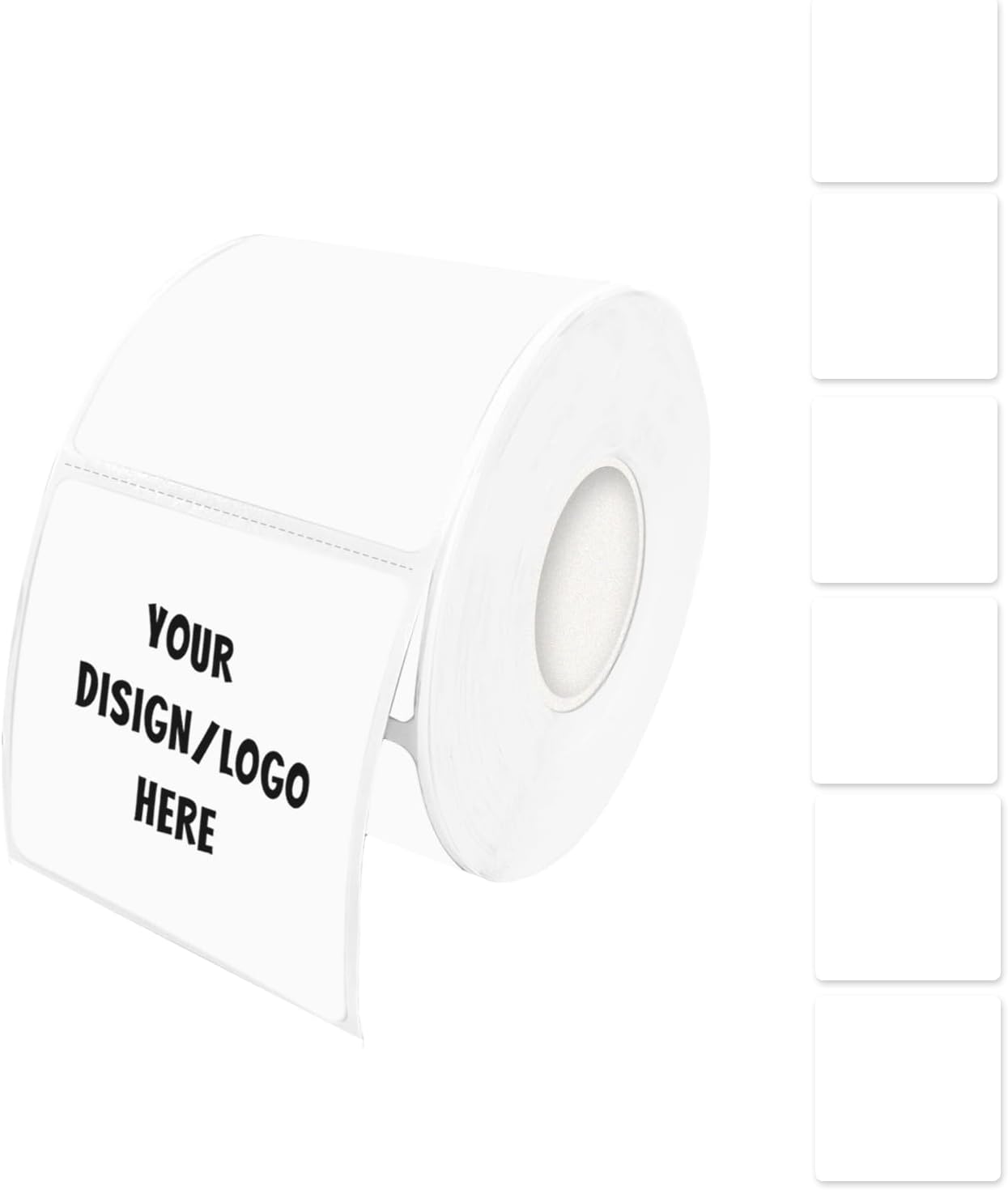 500 White Square Label Stickers, Self-Adhesive, Easy to Peel