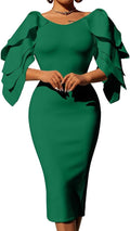 DAAWENXI Ruffle Off The Shoulder Midi Cocktail Dress - Elegant Fit