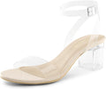 DREAM PAIRS Open Toe Ankle Strap Low Block Chunky Heels (Style H33Z)