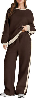 Herseas Women 2 Piece Outfits Color Block Sweatsuit Set Review