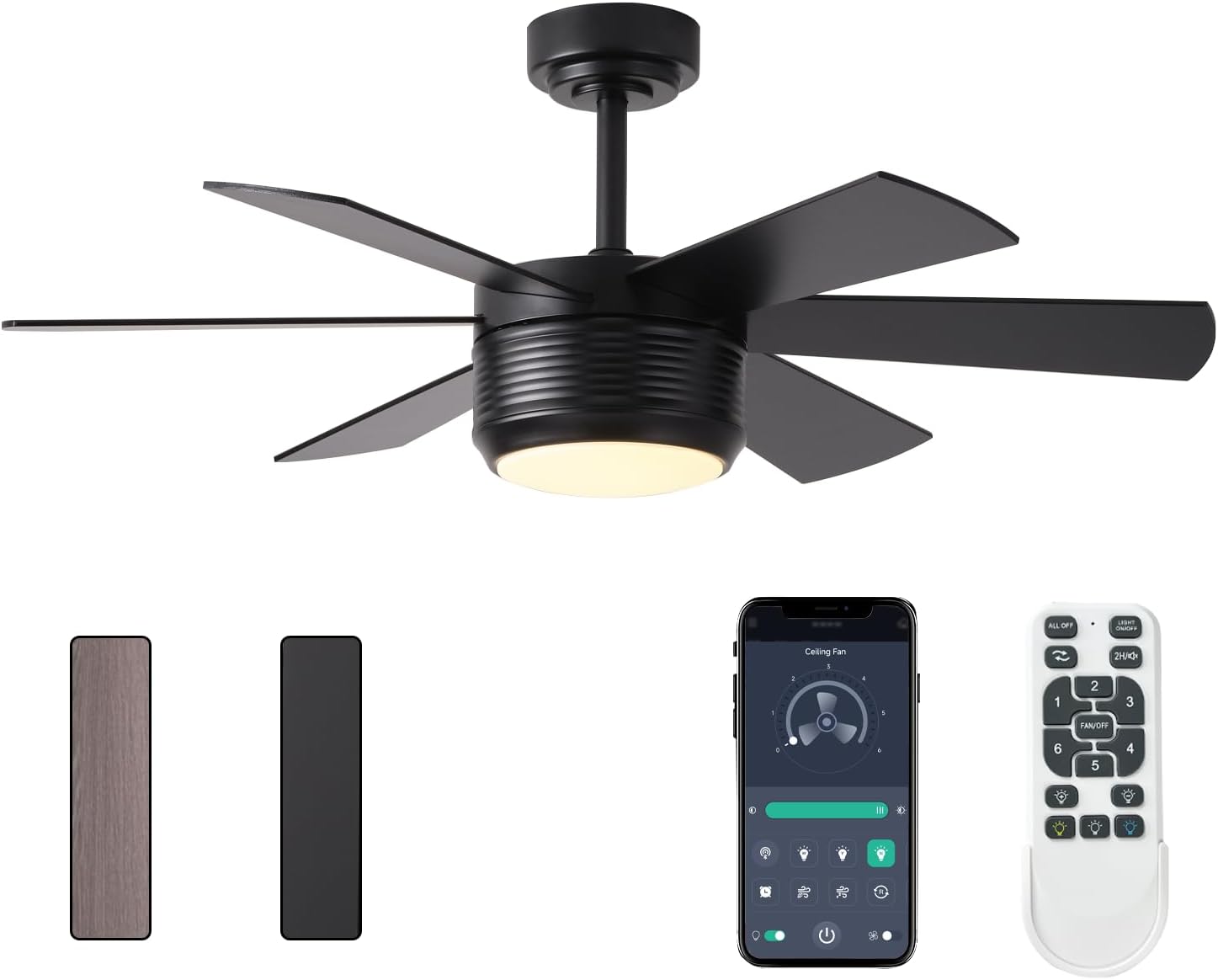 SHOWDI 42 Inch Ceiling Fan with Lights and Remote Control Features