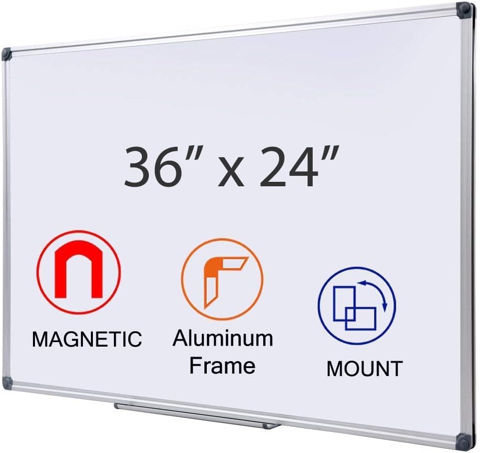 36 x 24 inch Magnetic Dry Erase Board for Office and Home