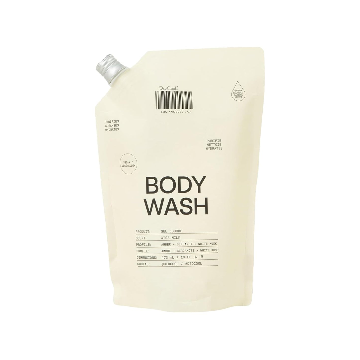 DedCool Xtra Milk Body Wash Refill for Hydration & Skin Care