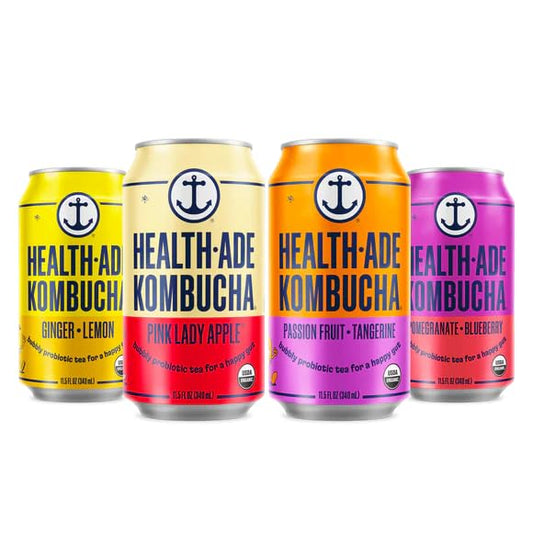 Variety Pack of Four Fab Flavors Kombucha for Gut Health