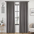 ANRODUO Back Tab Blackout Curtains 52 x 90 in Grey - Room Darkening