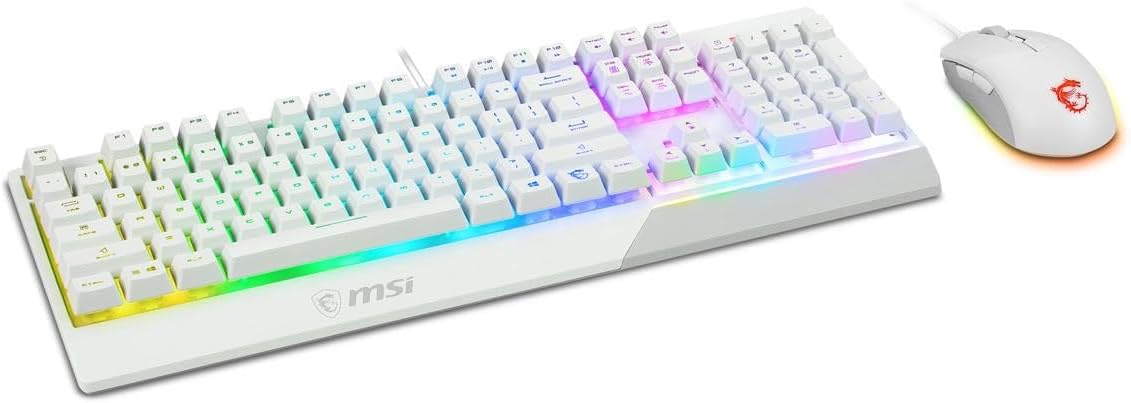 MSI White Gaming Combo, Water Repellent, 5000 DPI