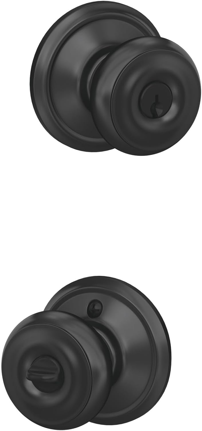 Schlage F51A GEO 622 Georgian Door Knob for Keyed Entry Security