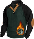 Mens Casual Corduroy Sweatshirt 1/4 Button Up Pullover - Warm Everyday