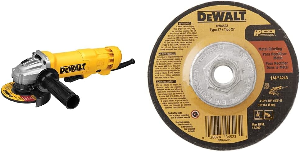 DEWALT Angle Grinder Tool with Paddle Switch for Metal Grinding