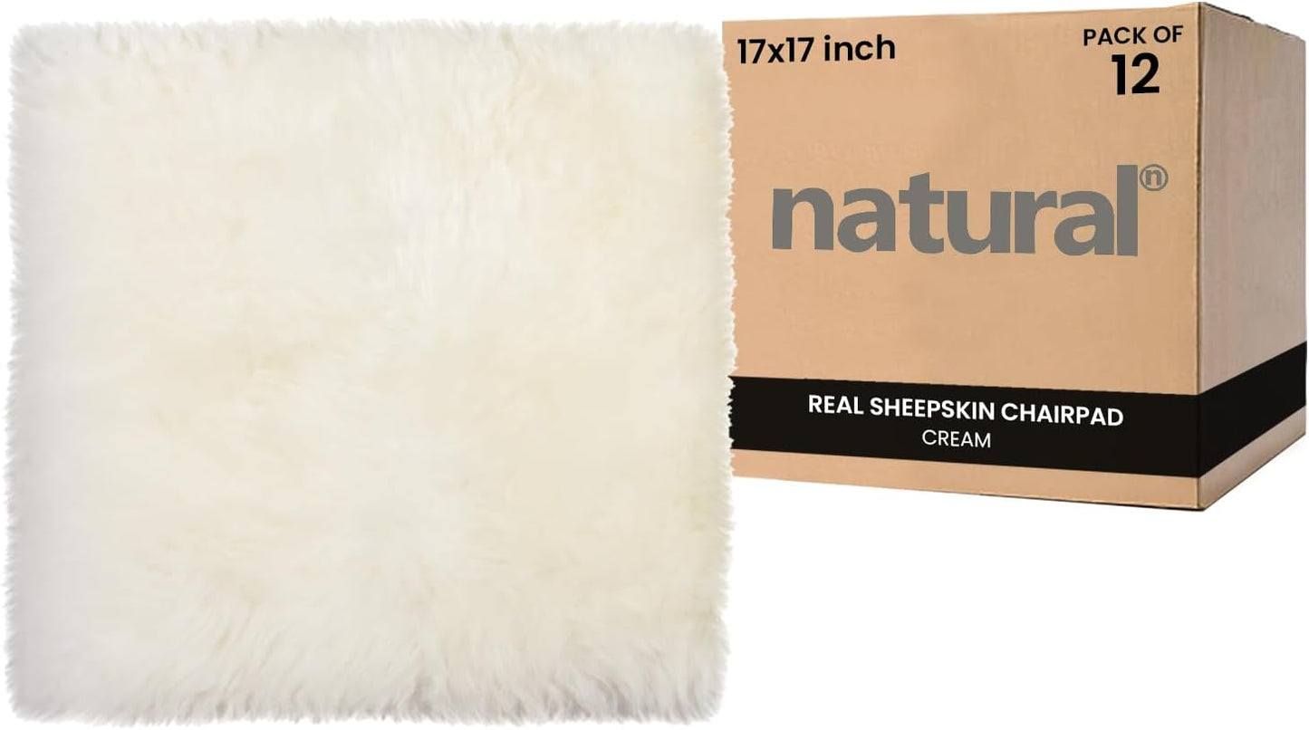 Natural Sheepskin Chairpad with Non-Slip Backing for Comfort