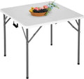 PayLessHere 34ft Folding Card Table - Portable, Sturdy White Table