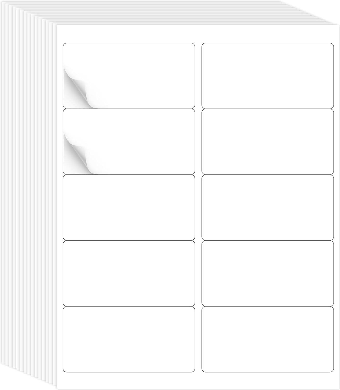 L LIKED 2in x 4in Label Stickers for Laser and Inkjet Printing
