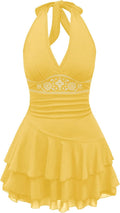 SOLY HUX Women's Halter Backless Mini Dress - Flowy Summer A Line