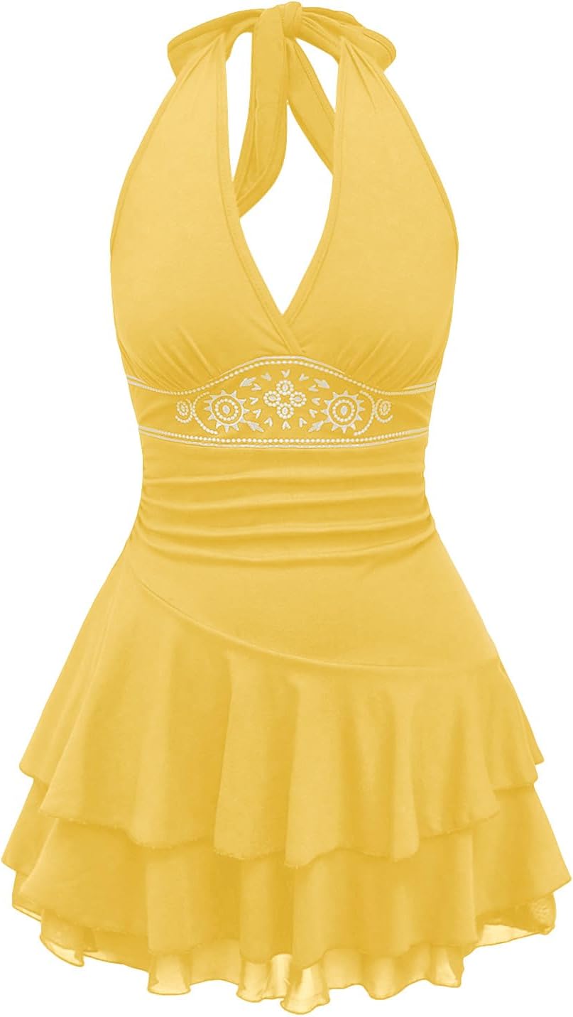 SOLY HUX Women's Summer Halter Backless Mini Dress for Fun