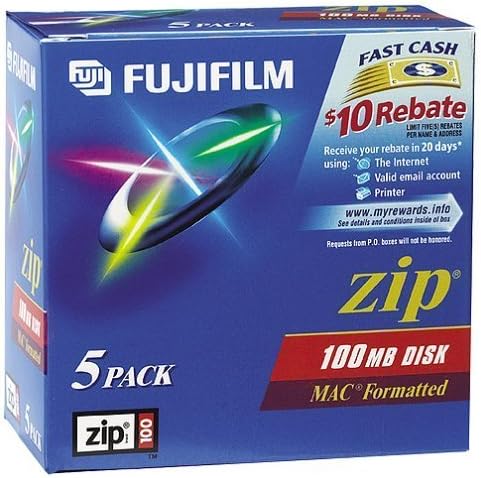 Zip 100MB Disks Pack of 5 for Mac Users and Photographers